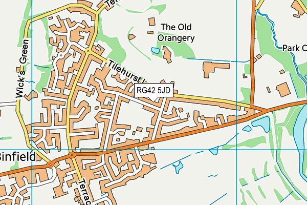 RG42 5JD map - OS VectorMap District (Ordnance Survey)