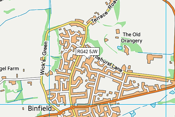 RG42 5JW map - OS VectorMap District (Ordnance Survey)