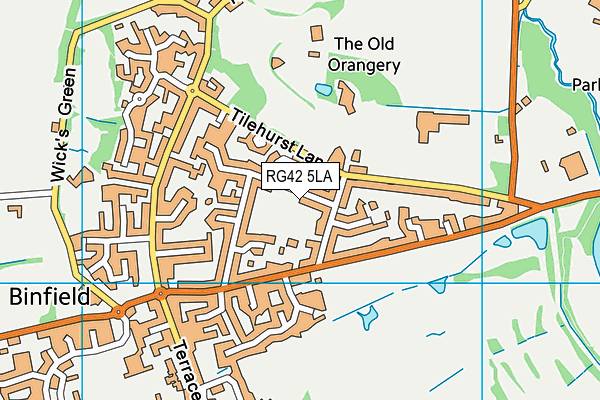 RG42 5LA map - OS VectorMap District (Ordnance Survey)