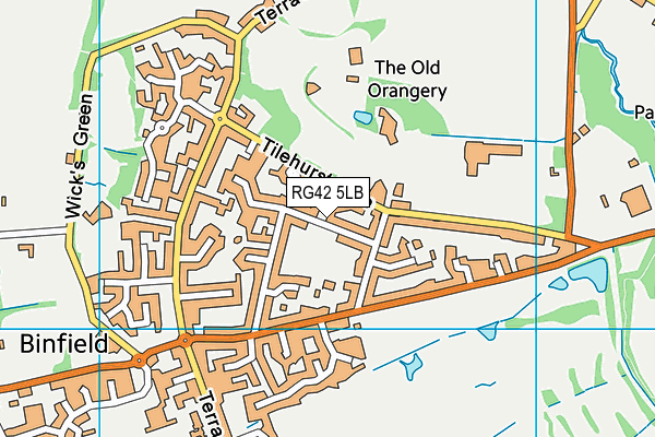 RG42 5LB map - OS VectorMap District (Ordnance Survey)