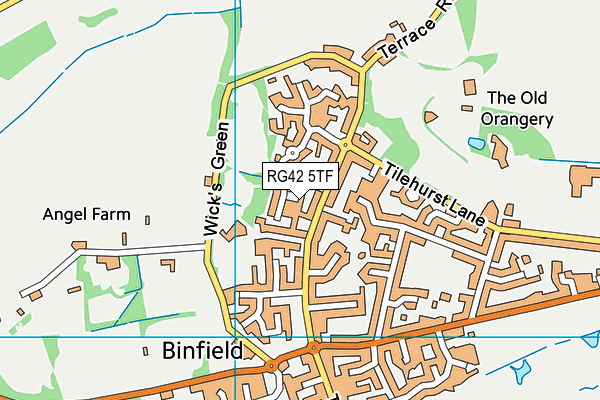 RG42 5TF map - OS VectorMap District (Ordnance Survey)