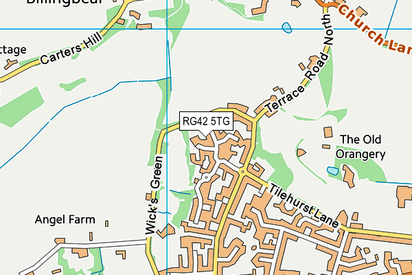 RG42 5TG map - OS VectorMap District (Ordnance Survey)