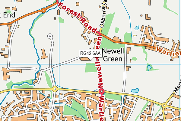 RG42 6AA map - OS VectorMap District (Ordnance Survey)