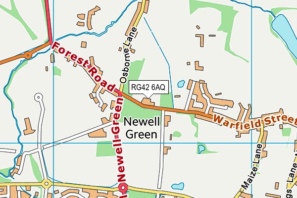 RG42 6AQ map - OS VectorMap District (Ordnance Survey)