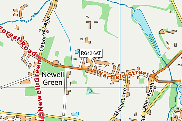 RG42 6AT map - OS VectorMap District (Ordnance Survey)