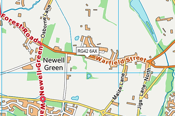 RG42 6AX map - OS VectorMap District (Ordnance Survey)