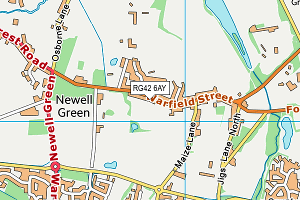 RG42 6AY map - OS VectorMap District (Ordnance Survey)