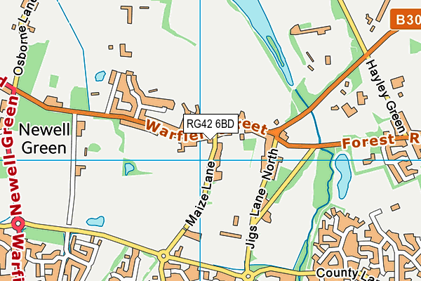 RG42 6BD map - OS VectorMap District (Ordnance Survey)