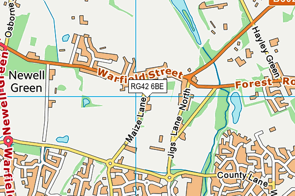 RG42 6BE map - OS VectorMap District (Ordnance Survey)