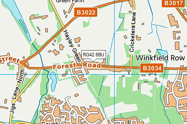 RG42 6BU map - OS VectorMap District (Ordnance Survey)