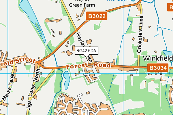 RG42 6DA map - OS VectorMap District (Ordnance Survey)