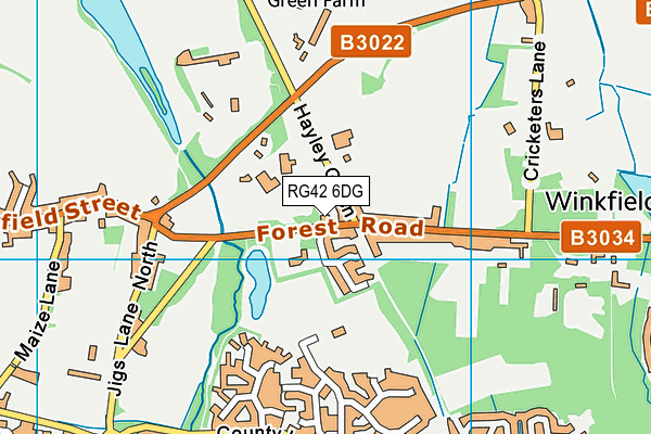 RG42 6DG map - OS VectorMap District (Ordnance Survey)