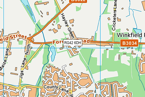 RG42 6DH map - OS VectorMap District (Ordnance Survey)