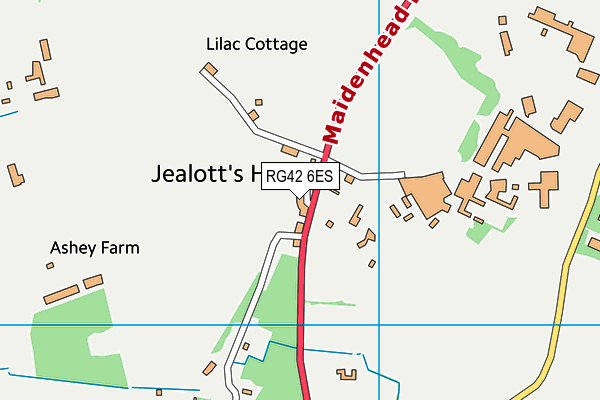 RG42 6ES map - OS VectorMap District (Ordnance Survey)