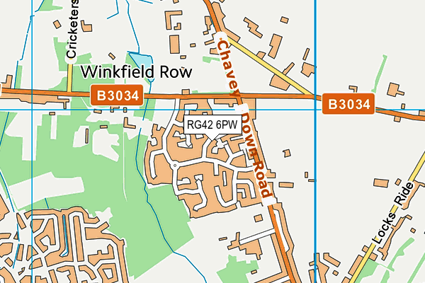 RG42 6PW map - OS VectorMap District (Ordnance Survey)