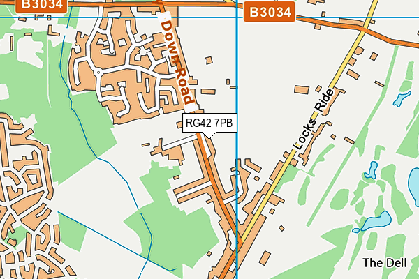 RG42 7PB map - OS VectorMap District (Ordnance Survey)