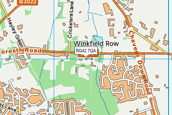 RG42 7QA map - OS VectorMap District (Ordnance Survey)