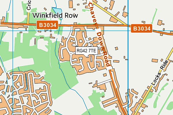 RG42 7TE map - OS VectorMap District (Ordnance Survey)