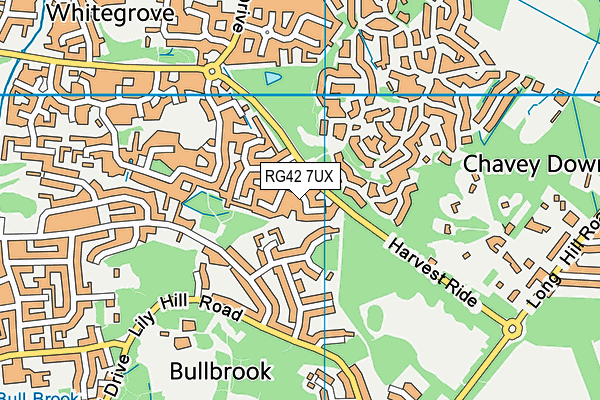 RG42 7UX map - OS VectorMap District (Ordnance Survey)