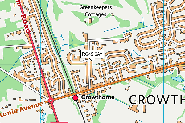 RG45 6AY map - OS VectorMap District (Ordnance Survey)