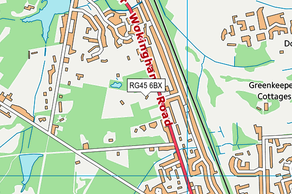 RG45 6BX map - OS VectorMap District (Ordnance Survey)