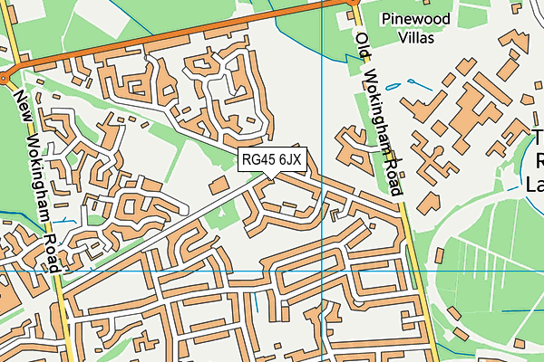 RG45 6JX map - OS VectorMap District (Ordnance Survey)