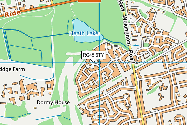 RG45 6TY map - OS VectorMap District (Ordnance Survey)