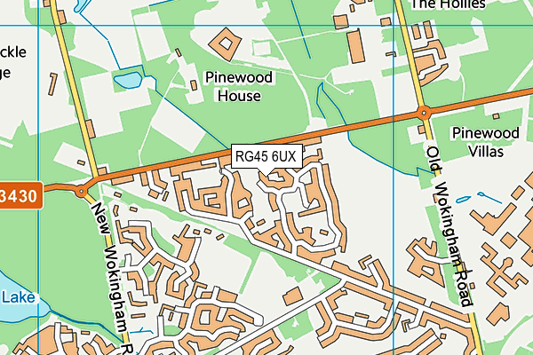 RG45 6UX map - OS VectorMap District (Ordnance Survey)