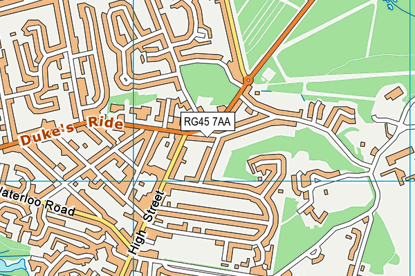 RG45 7AA map - OS VectorMap District (Ordnance Survey)