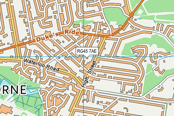 RG45 7AE map - OS VectorMap District (Ordnance Survey)