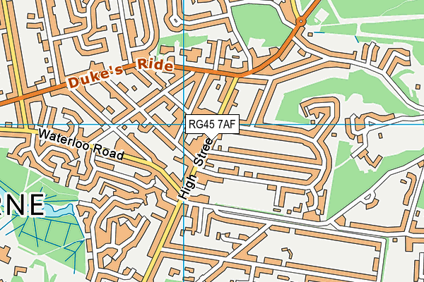 RG45 7AF map - OS VectorMap District (Ordnance Survey)