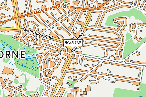 RG45 7AP map - OS VectorMap District (Ordnance Survey)