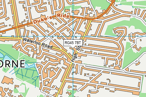 RG45 7BT map - OS VectorMap District (Ordnance Survey)