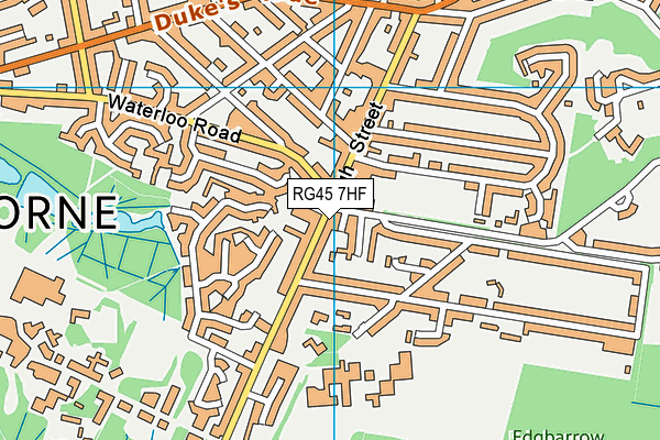 RG45 7HF map - OS VectorMap District (Ordnance Survey)