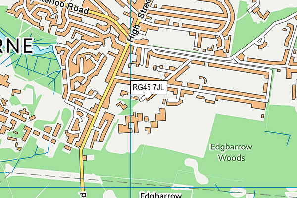 Edgbarrow Sports Centre (Closed) map (RG45 7JL) - OS VectorMap District (Ordnance Survey)