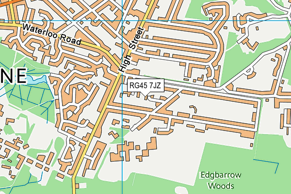 RG45 7JZ map - OS VectorMap District (Ordnance Survey)