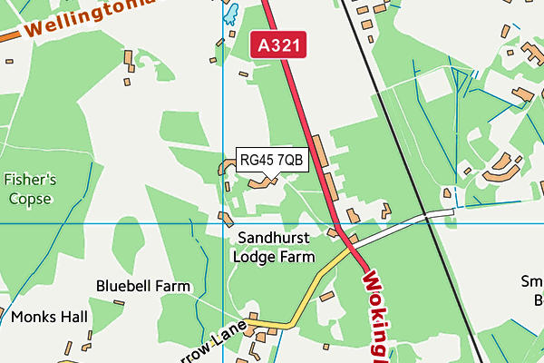 RG45 7QB map - OS VectorMap District (Ordnance Survey)