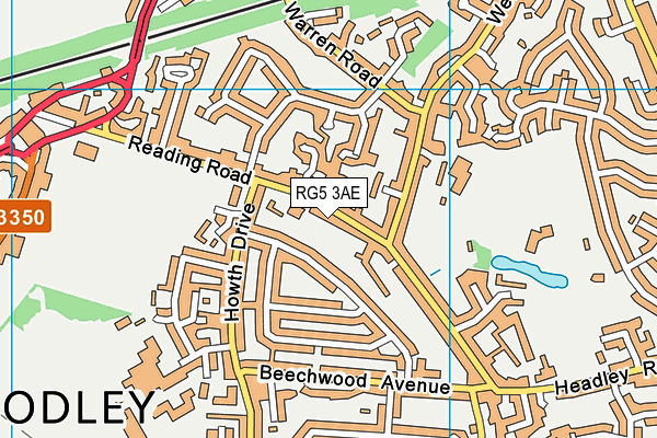 RG5 3AE map - OS VectorMap District (Ordnance Survey)