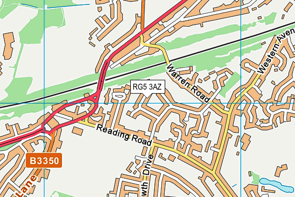 RG5 3AZ map - OS VectorMap District (Ordnance Survey)