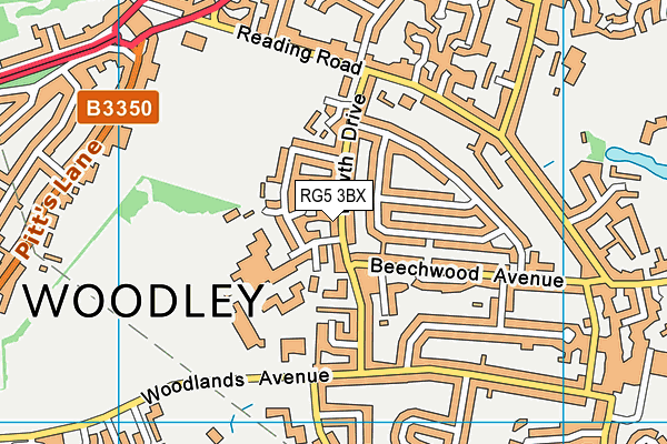 RG5 3BX map - OS VectorMap District (Ordnance Survey)