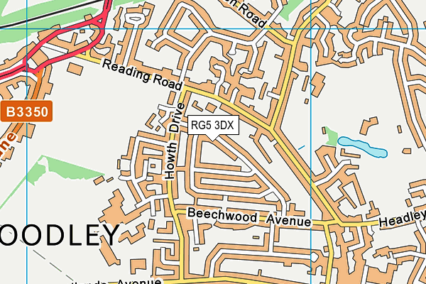 RG5 3DX map - OS VectorMap District (Ordnance Survey)