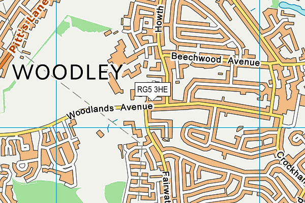 RG5 3HE map - OS VectorMap District (Ordnance Survey)