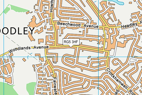 RG5 3HF map - OS VectorMap District (Ordnance Survey)
