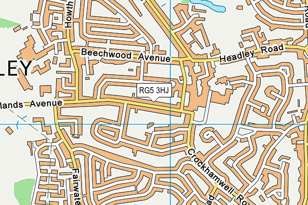 RG5 3HJ map - OS VectorMap District (Ordnance Survey)