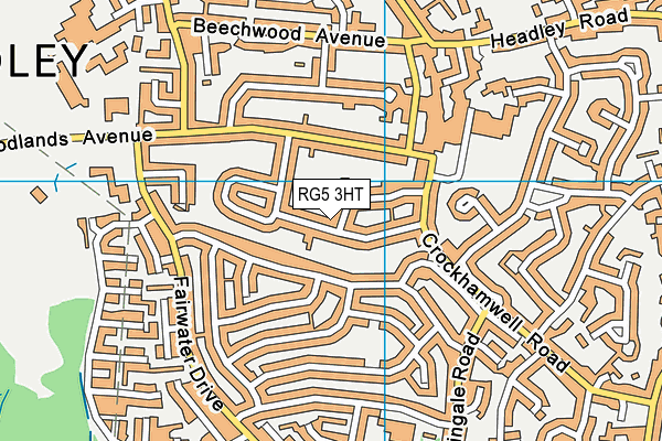 RG5 3HT map - OS VectorMap District (Ordnance Survey)