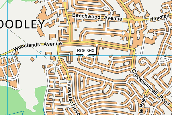 RG5 3HX map - OS VectorMap District (Ordnance Survey)