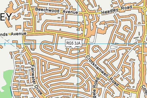 RG5 3JA map - OS VectorMap District (Ordnance Survey)
