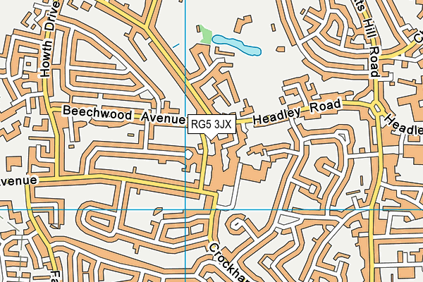 RG5 3JX map - OS VectorMap District (Ordnance Survey)