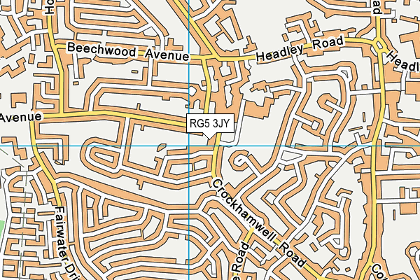 RG5 3JY map - OS VectorMap District (Ordnance Survey)