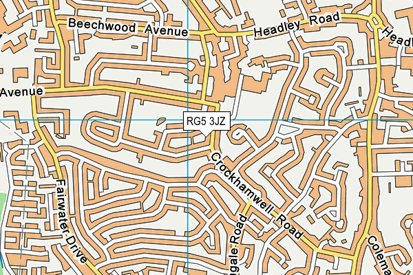 RG5 3JZ map - OS VectorMap District (Ordnance Survey)